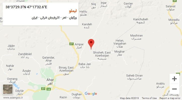روستای لیملو بر روی نقشه