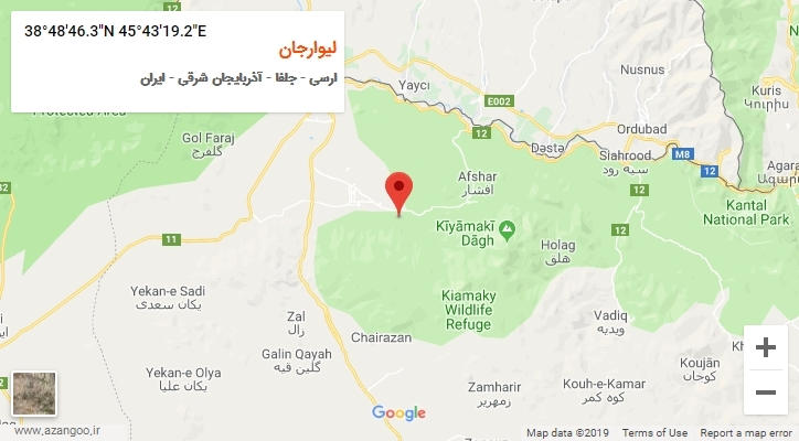 روستای لیوارجان بر روی نقشه