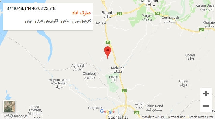 روستای مبارک آباد بر روی نقشه