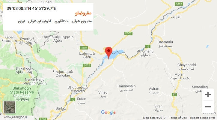 روستای مفروضلو بر روی نقشه