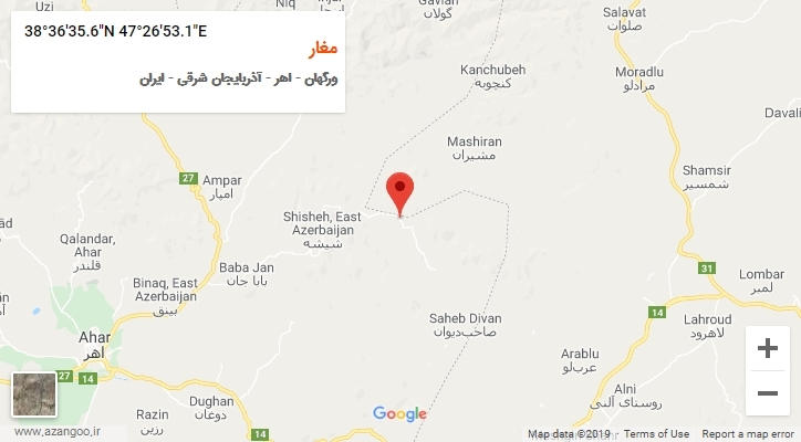 روستای مغار بر روی نقشه