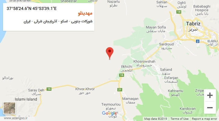 روستای مهدینلو بر روی نقشه