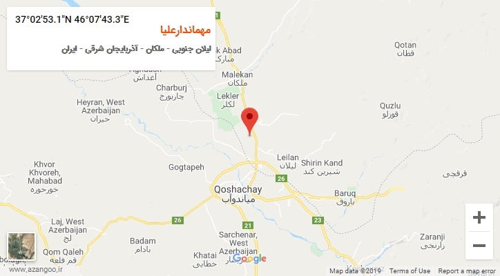 روستای مهماندارعلیا بر روی نقشه