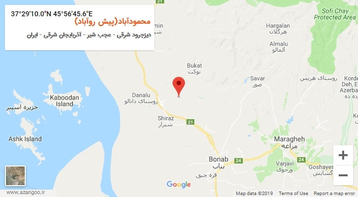 روستای محمودآباد(پیش روآباد) بر روی نقشه