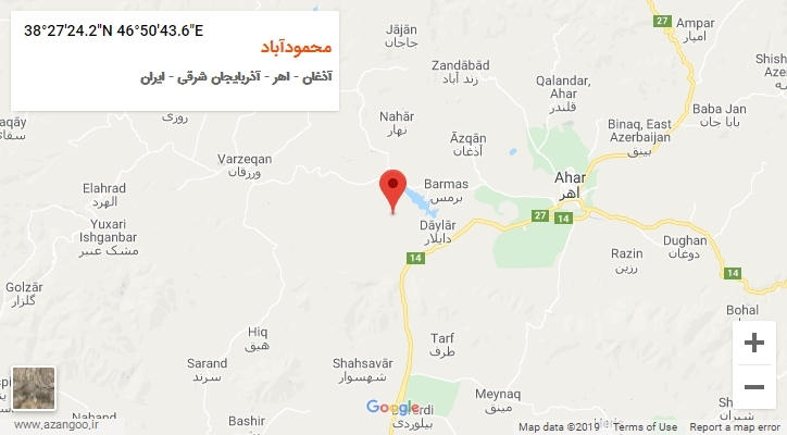 روستای محمودآباد بر روی نقشه