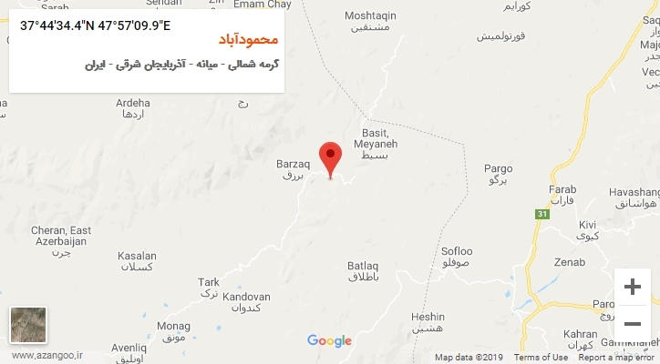 روستای محمودآباد بر روی نقشه