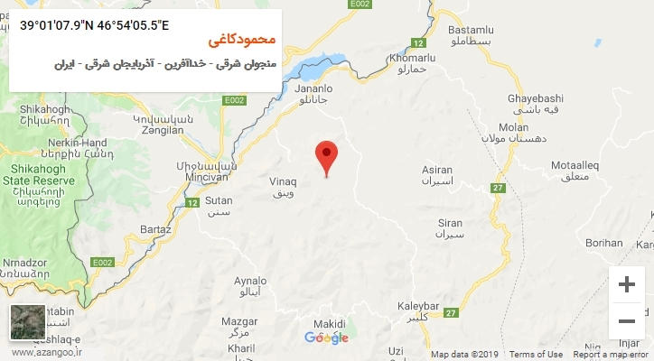 روستای محمودکاغی بر روی نقشه