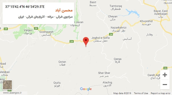 روستای محسن آباد بر روی نقشه