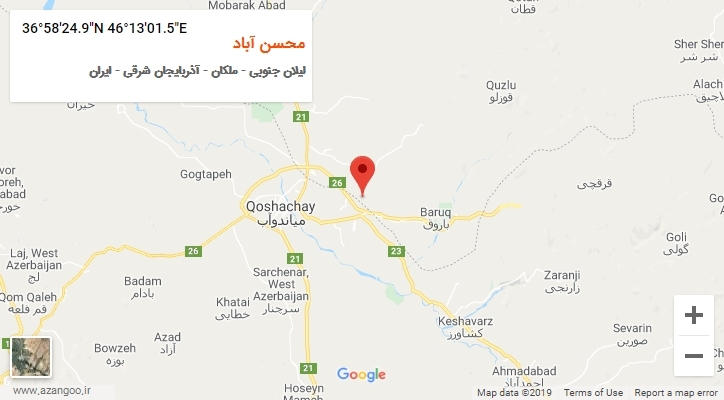 روستای محسن آباد بر روی نقشه