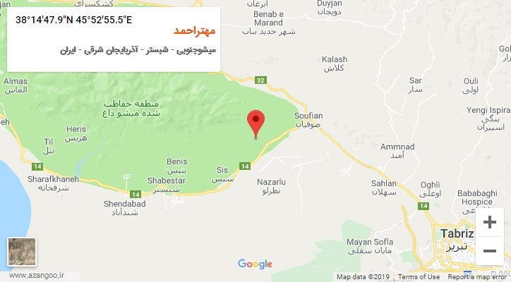 روستای مهتراحمد بر روی نقشه