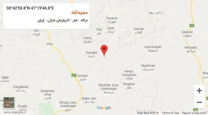 روستای مجیدآباد بر روی نقشه