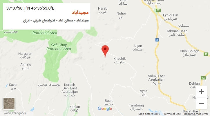 روستای مجیدآباد بر روی نقشه