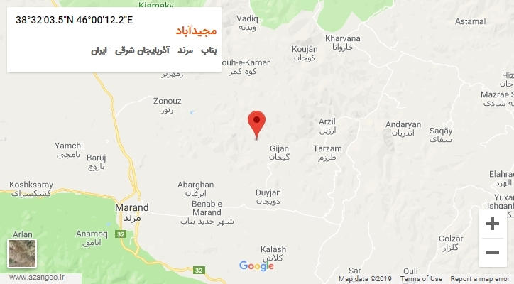 روستای مجیدآباد بر روی نقشه