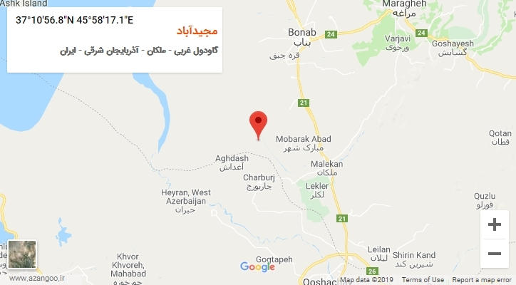 روستای مجیدآباد بر روی نقشه