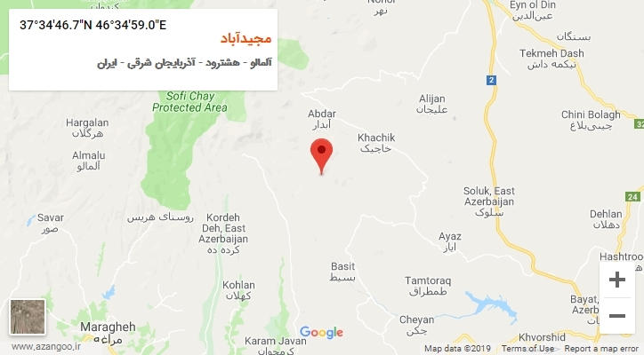 روستای مجیدآباد بر روی نقشه
