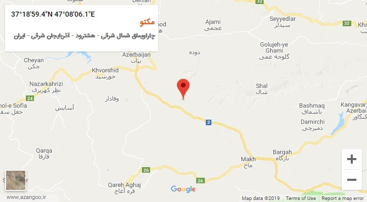 روستای مکتو بر روی نقشه