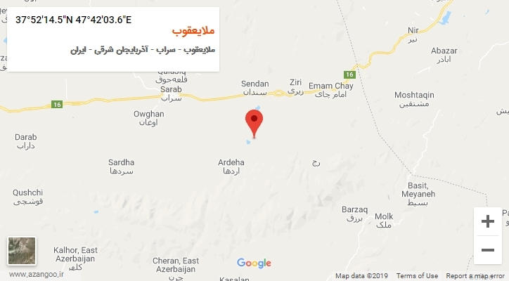 روستای ملایعقوب بر روی نقشه