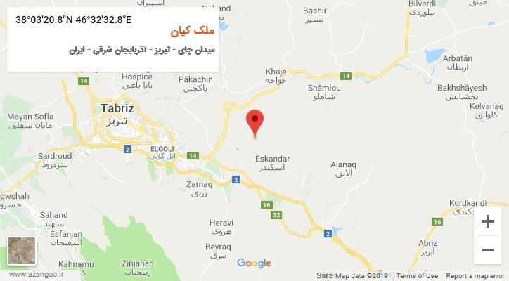 روستای ملک کیان بر روی نقشه