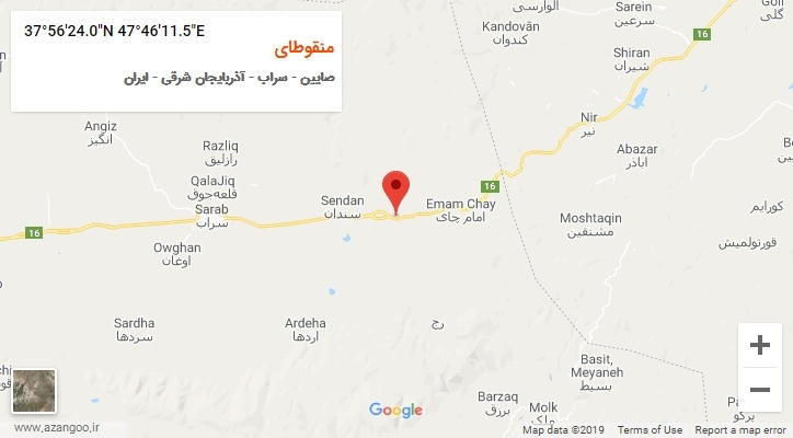 روستای منقوطای بر روی نقشه