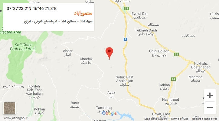 روستای منصورآباد بر روی نقشه