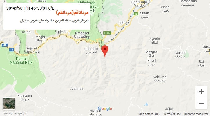 روستای مرداناقم(مردانقم) بر روی نقشه