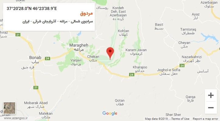 روستای مردوق بر روی نقشه