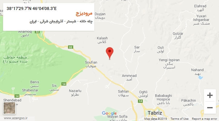 روستای مرودیزج بر روی نقشه