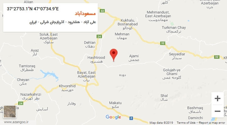 روستای مسعودآباد بر روی نقشه