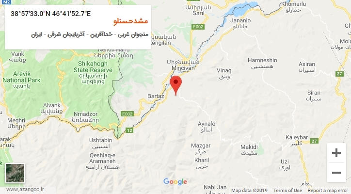 روستای مشدحسنلو بر روی نقشه