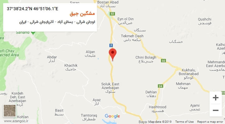 روستای مشگین جیق بر روی نقشه