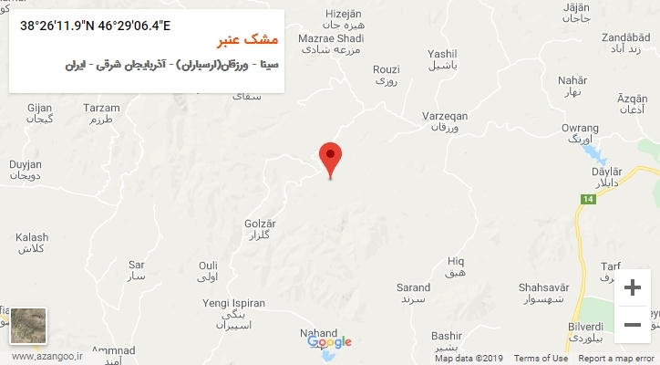 روستای مشک عنبر بر روی نقشه
