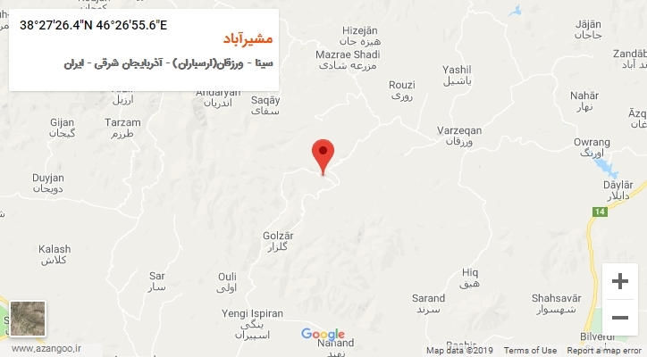 روستای مشیرآباد بر روی نقشه