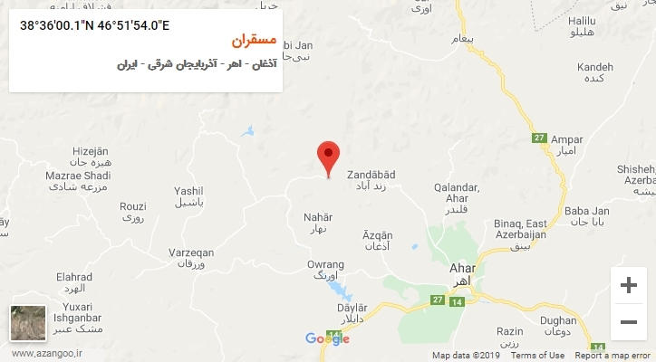 روستای مسقران بر روی نقشه