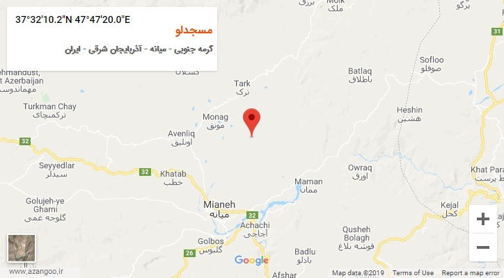 روستای مسجدلو بر روی نقشه
