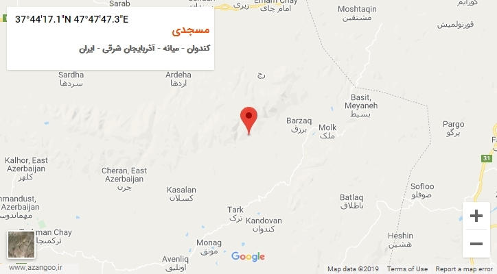 روستای مسجدی بر روی نقشه