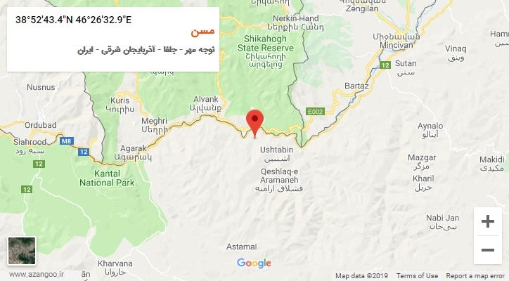 روستای مسن بر روی نقشه