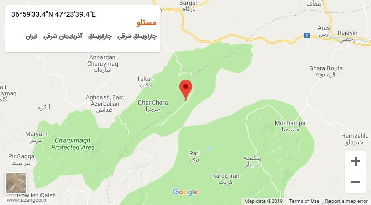 روستای مسنلو بر روی نقشه