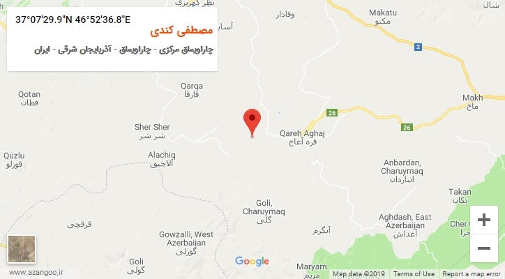 روستای مصطفی کندی بر روی نقشه
