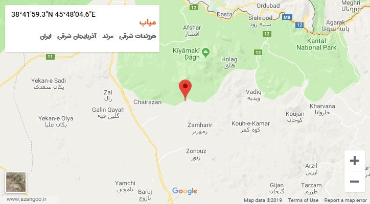 روستای میاب بر روی نقشه