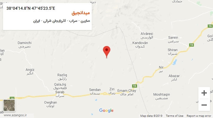 روستای میدانجیق بر روی نقشه