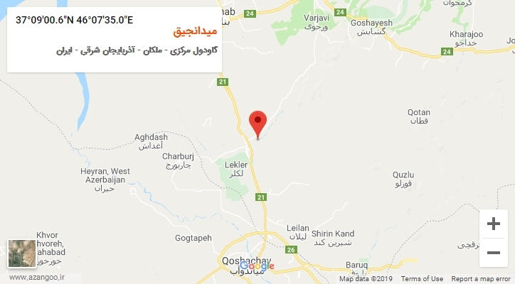 روستای میدانجیق بر روی نقشه