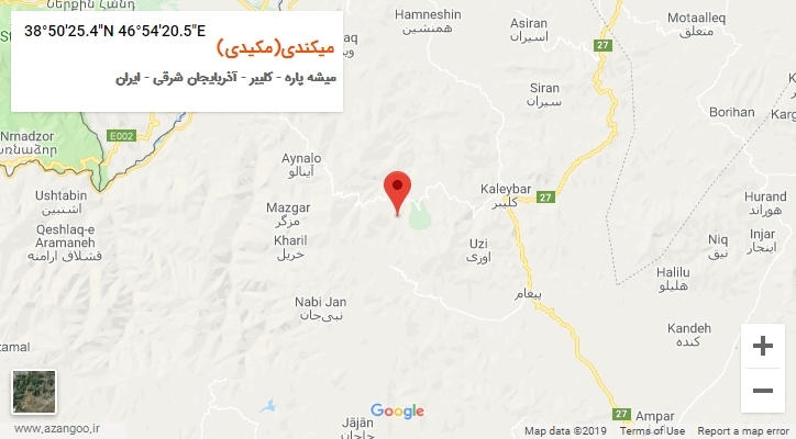 روستای میکندی(مکیدی) بر روی نقشه