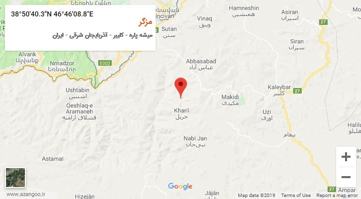 روستای مزگر بر روی نقشه