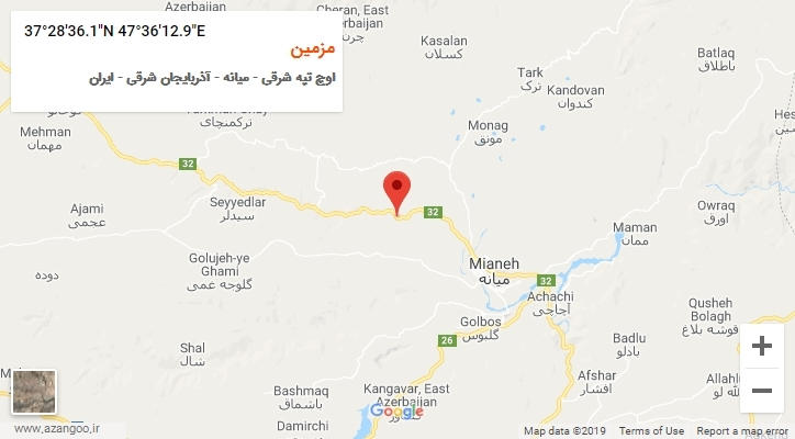روستای مزمین بر روی نقشه