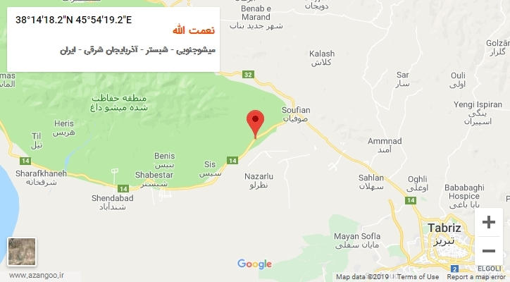 روستای نعمت الله بر روی نقشه