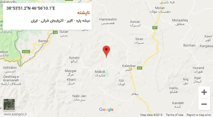 روستای ناپشته بر روی نقشه
