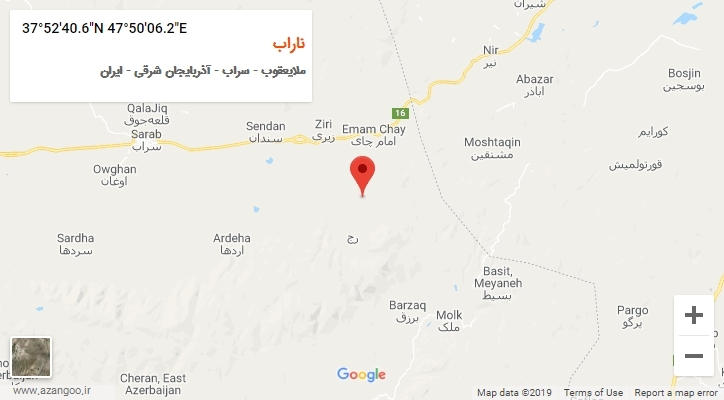 روستای ناراب بر روی نقشه
