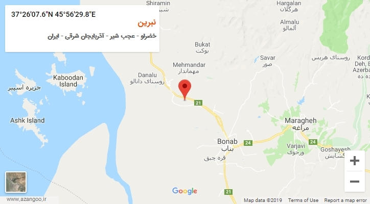 روستای نبرین بر روی نقشه