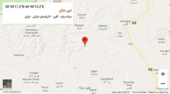 روستای نبی جان بر روی نقشه