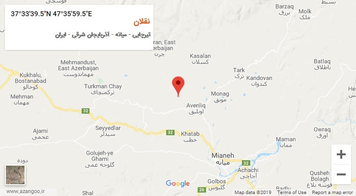 روستای نقلان بر روی نقشه